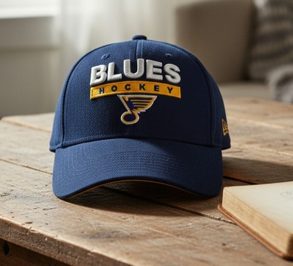 Adidas St. Louis Blues NHL Fitted Hat Blue Ice Hockey Ball Cap Size L/XL